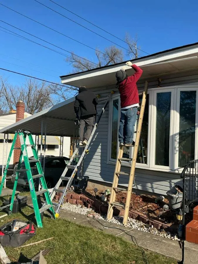 Restoration crew performing exterior repair in Algona